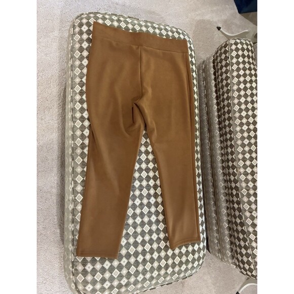 Loft Outlet Womens Pants XL Camel Brown Tapered Leg Pockets Soft Faux Suede - Picture 2 of 2